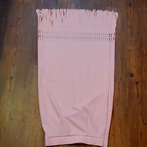 Pink Smocked Pencil Midi Skirt for Casual Wear